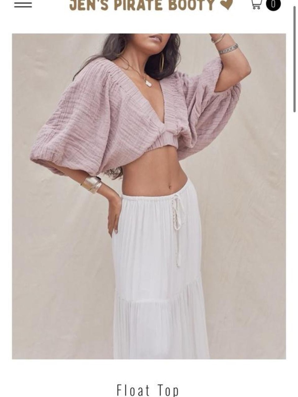Jen's Pirate Booty “Float Top” in Amethyst, XS